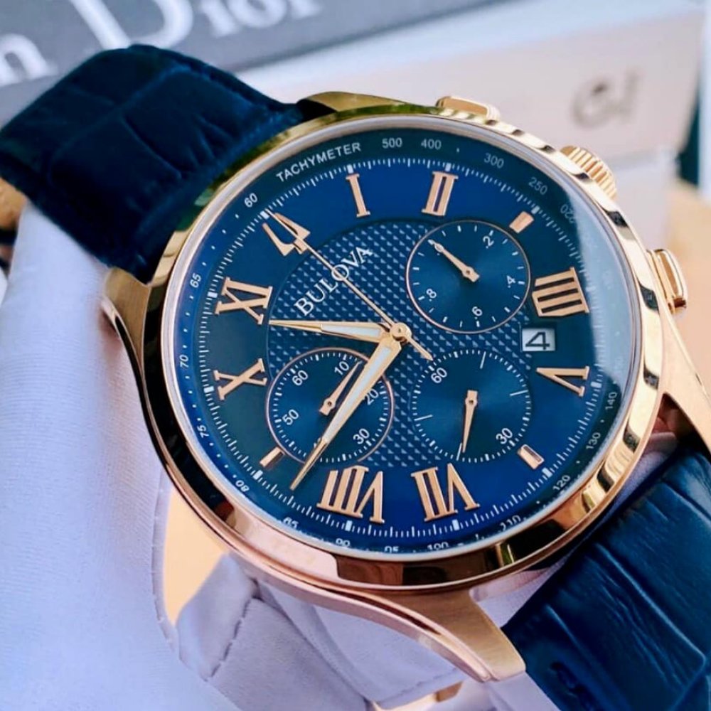 Bulova Mens Rose Gold Classic Watch